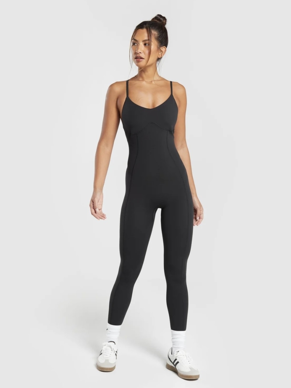 Gymshark Black Slim Strappy All In One Full Length Unitard Jumpsuit #4